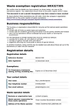 Waste exemption registration WEX227305 Document preview image